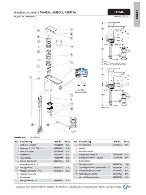 IS-Griffhebel-Strada-rund-Multiport-kpl-Chrom-F960983AA gallery number 1